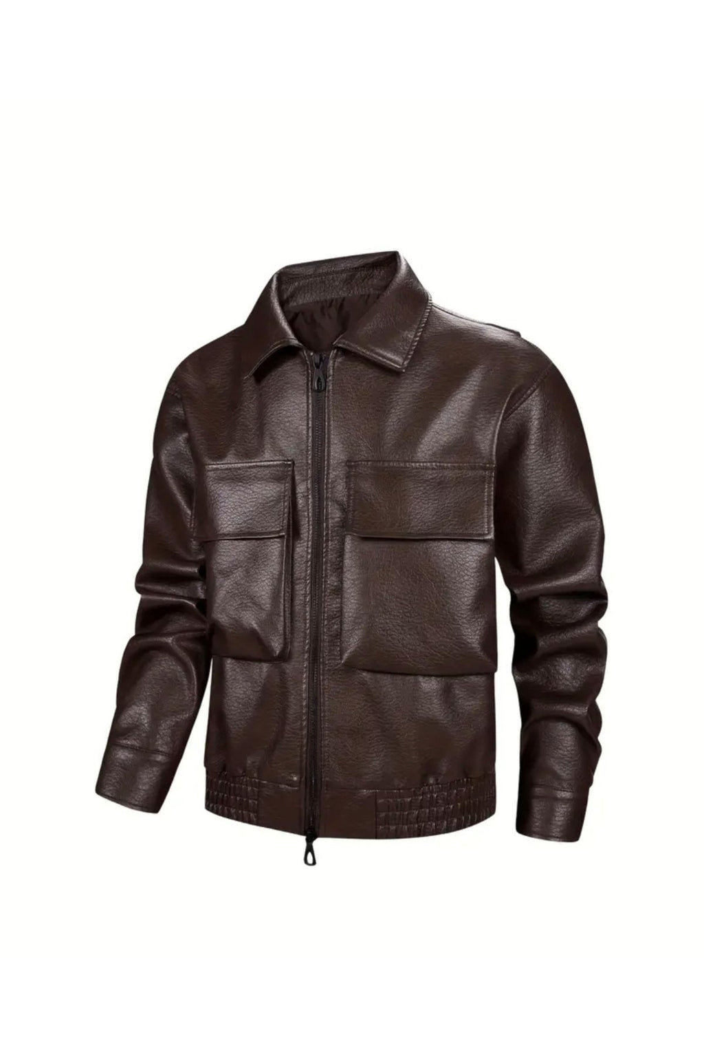 Büyük Torba Cepli Kapaklı Gömlek Yaka Mont Hakiki Kuzu Derisi