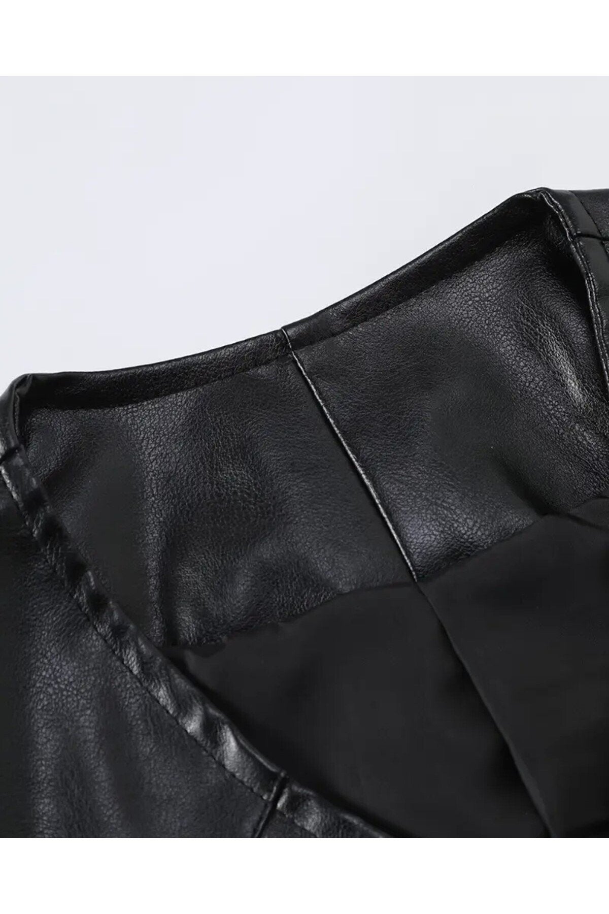 Zik Çıt Çıt Kapamalı Hakiki Deri Yelek