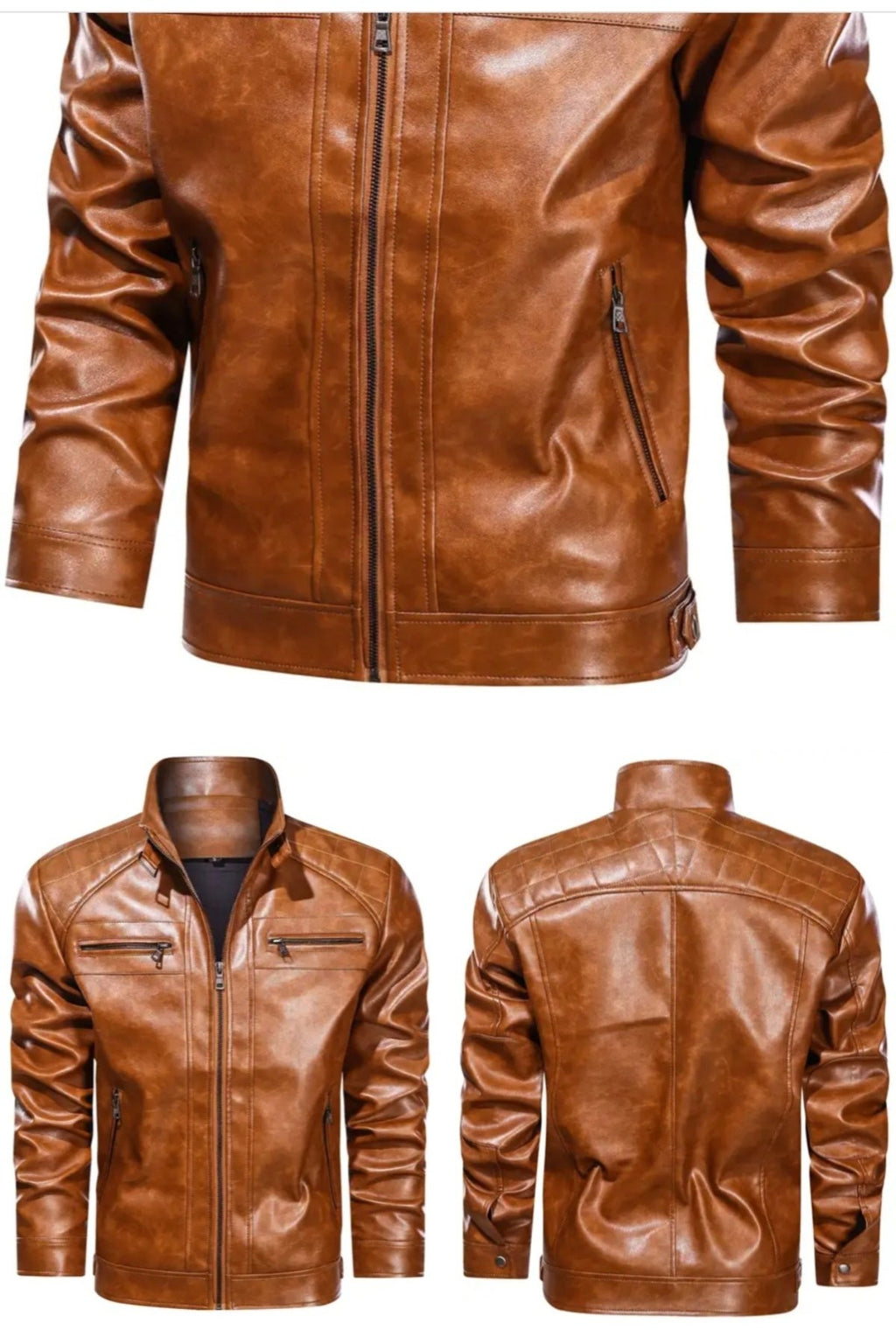 Omuzları Kapitone Dikiş Detaylı Hakim Yaka Hakiki Deri Mont