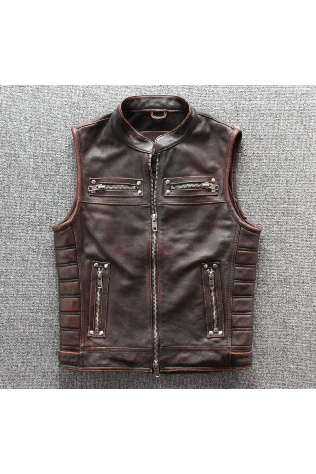 Motorcu yelek Eskitme Hakiki deri