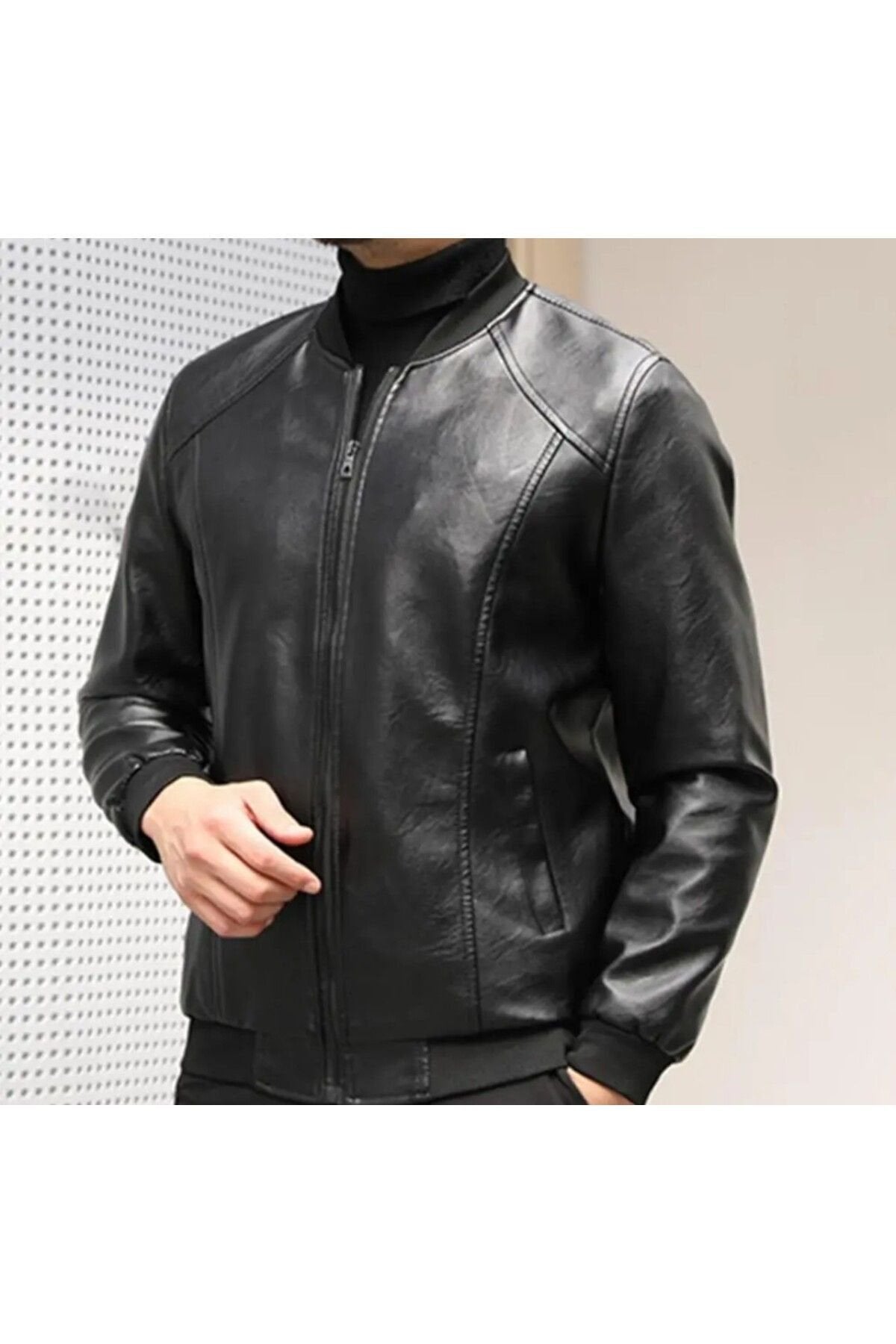 Hakiki Deri Beyzbol erkek Spor Ceket