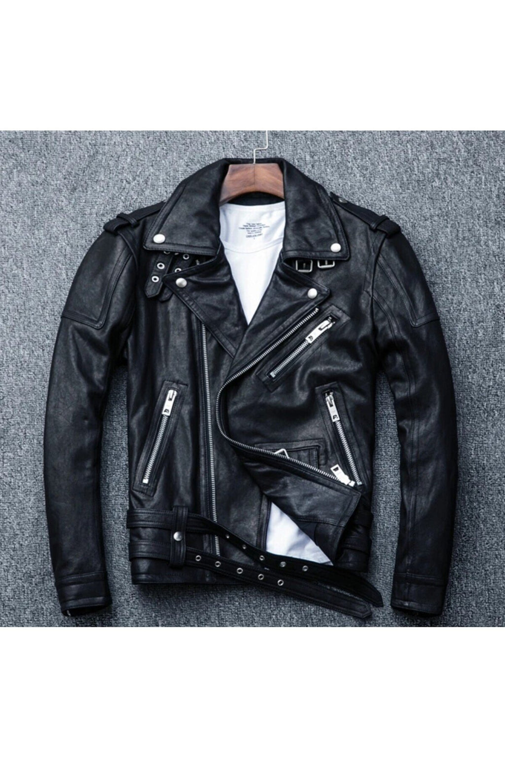 Hakiki deri motosiklet Biker mont