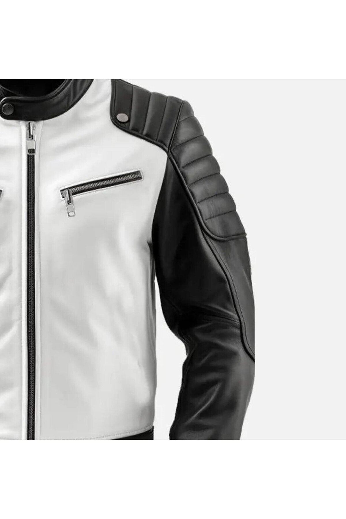 Prof Model Siyah Ve Beyaz Hakiki Koyun Derisi Entegreli Spor Mont