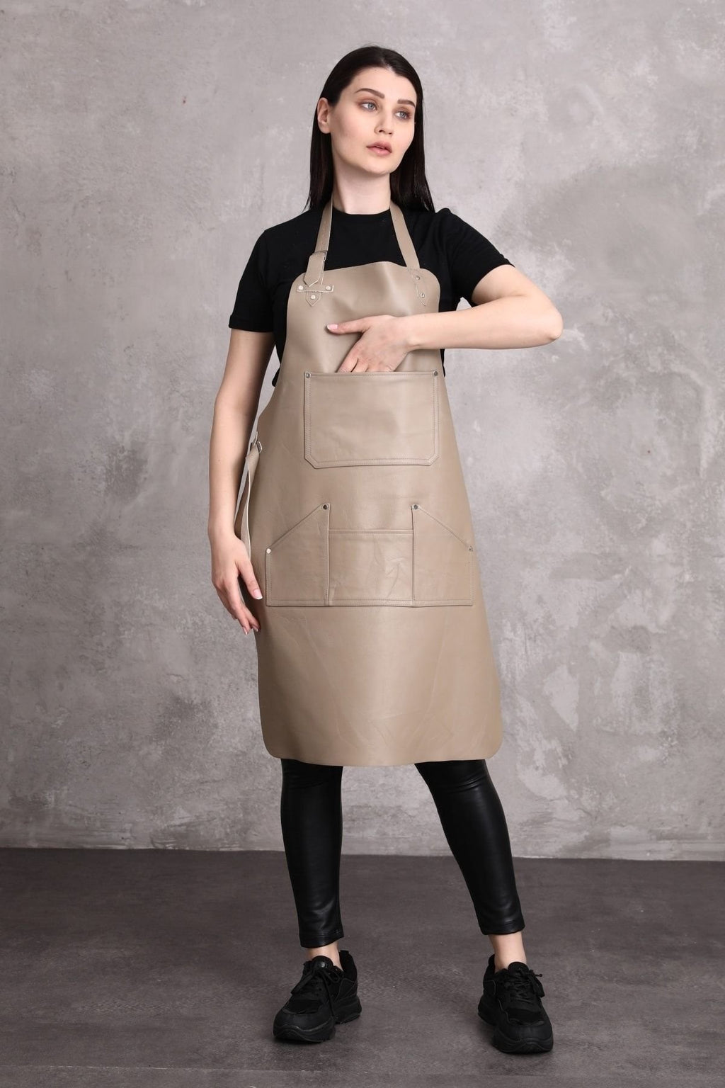 Dana Derisi Önlük Gri Renk