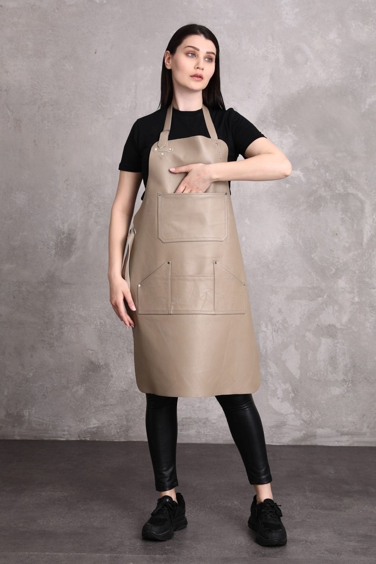 Dana Derisi Önlük Gri Renk