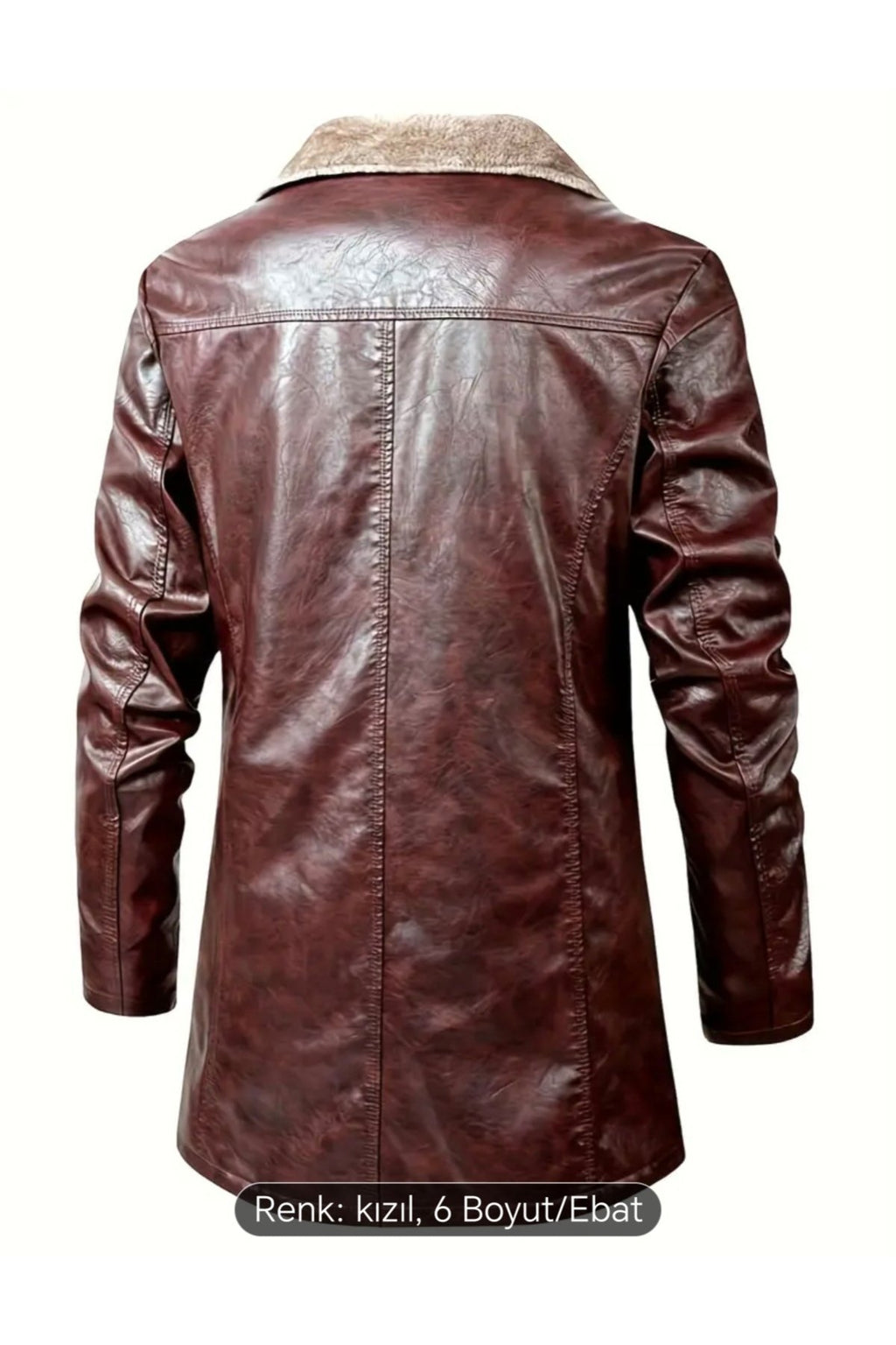 Cepleri Kapaklı Hakiki Koyun Derisi Uzun Kaban İçi ve Yakası Kürklü