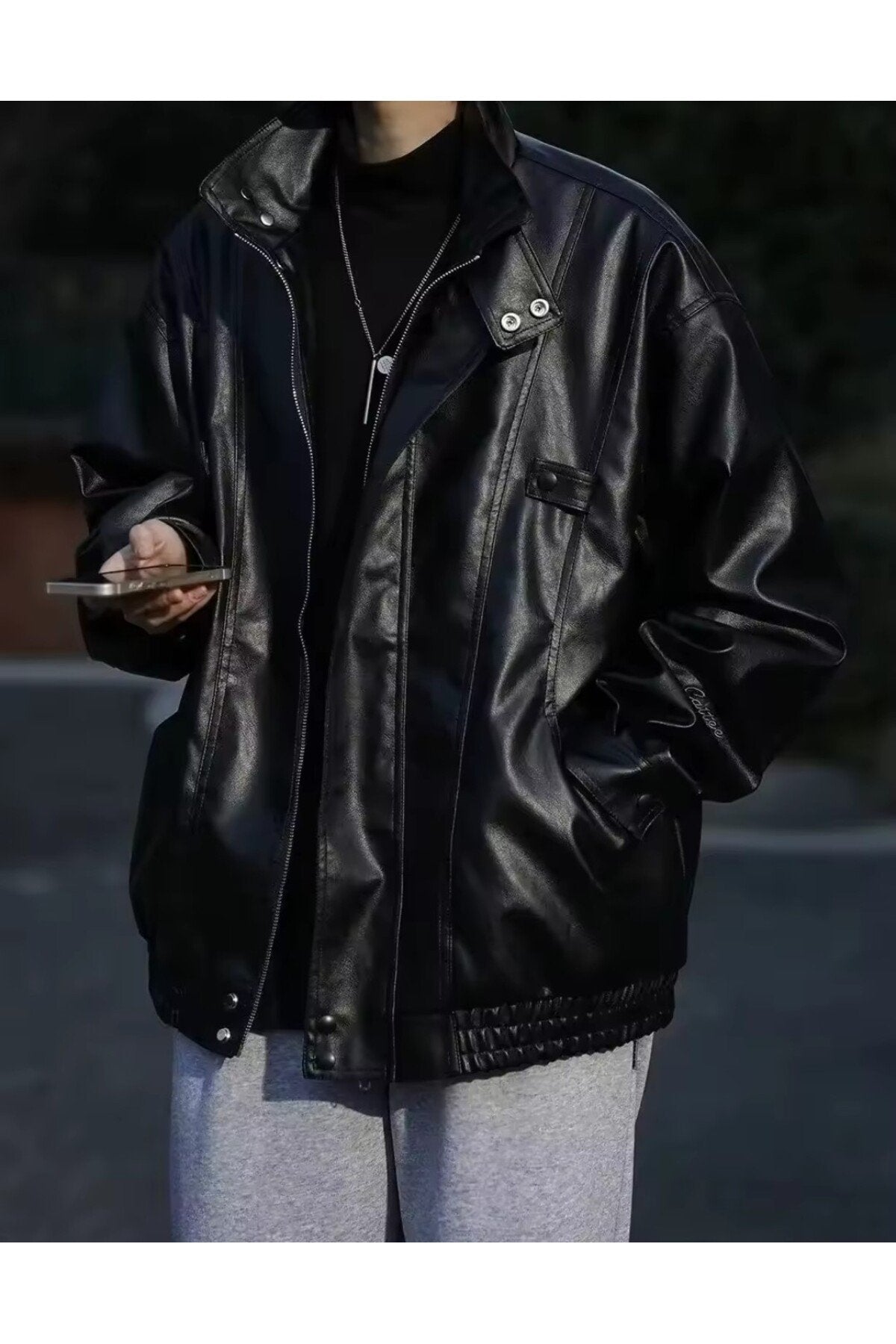 Hakiki Koyun Deri Ultra Ovarsize Unisex Hip Hop Ceket Tarzı Mont