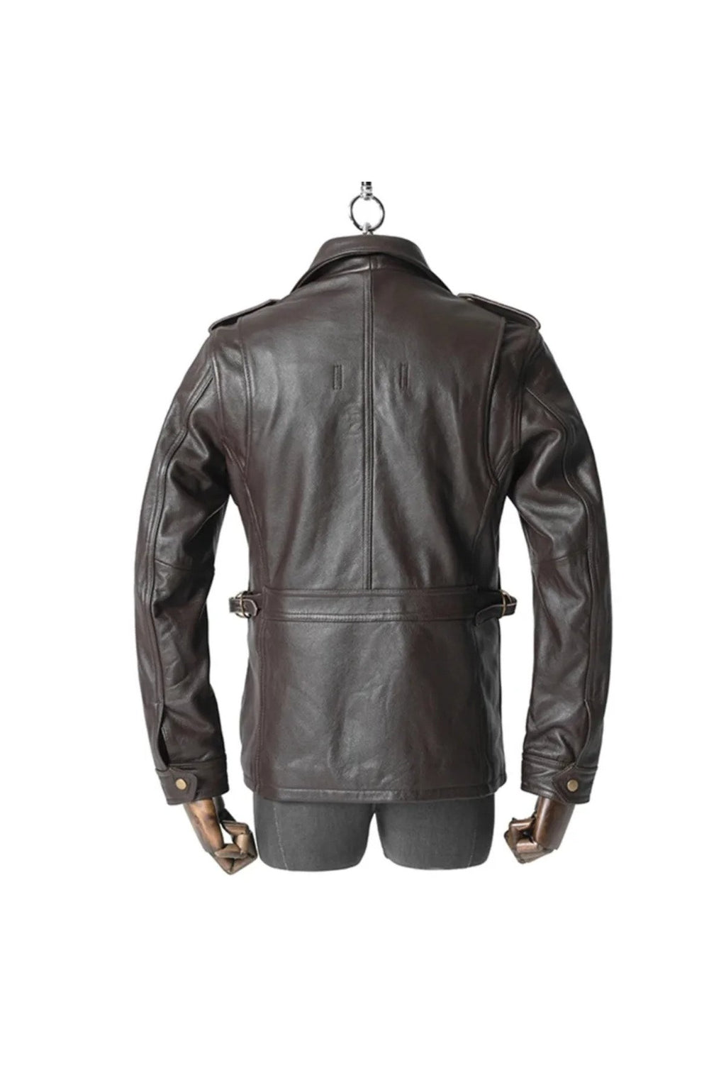 Yakası fermuarlı dik hakim yaka hakiki deri mont