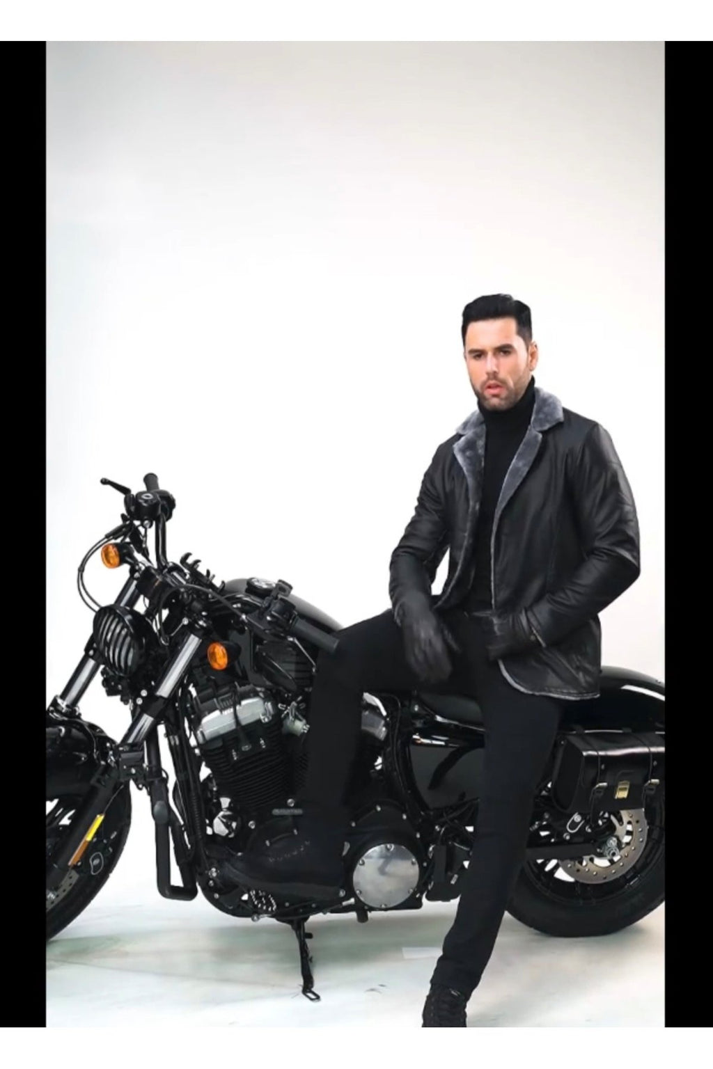 Kısa Hakiki Koyun Derisi İçi ve Yakası Kürklü ve Mont Kaban