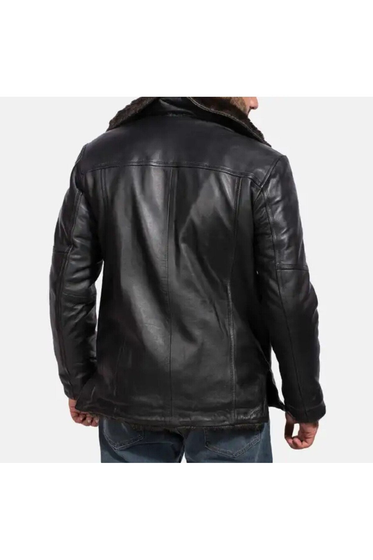 Hakiki Kalın Yumuşak kuzu derisi mont tarzı kaban kürklü