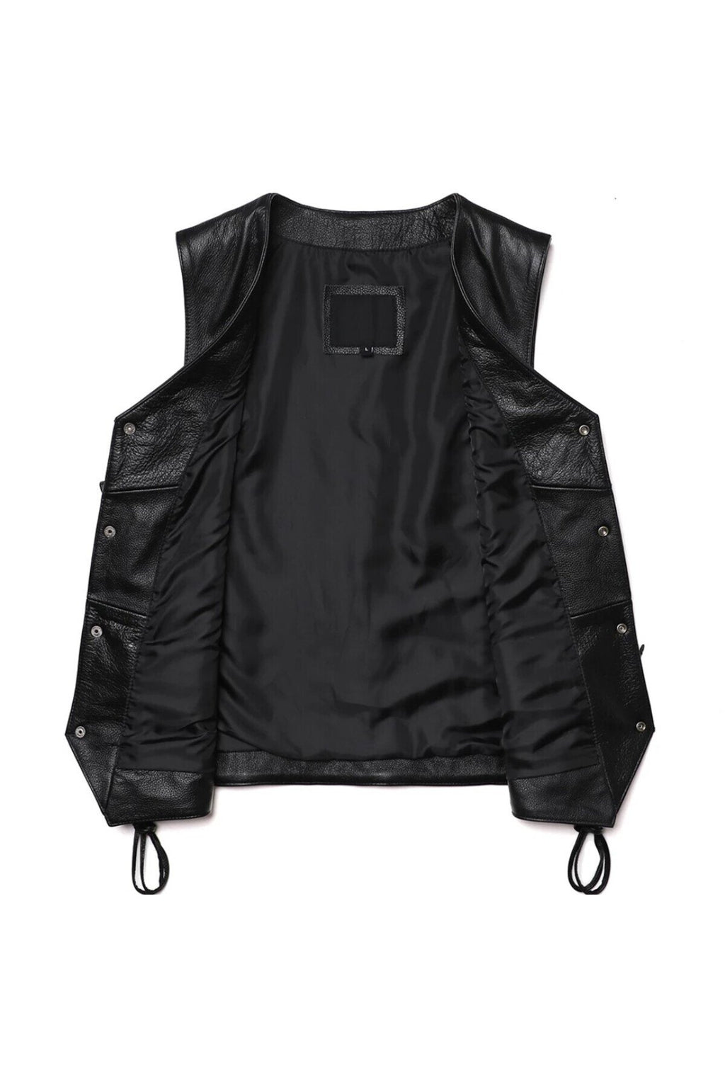 Yanları deri ip bağlamalı zik yelek hakiki deri