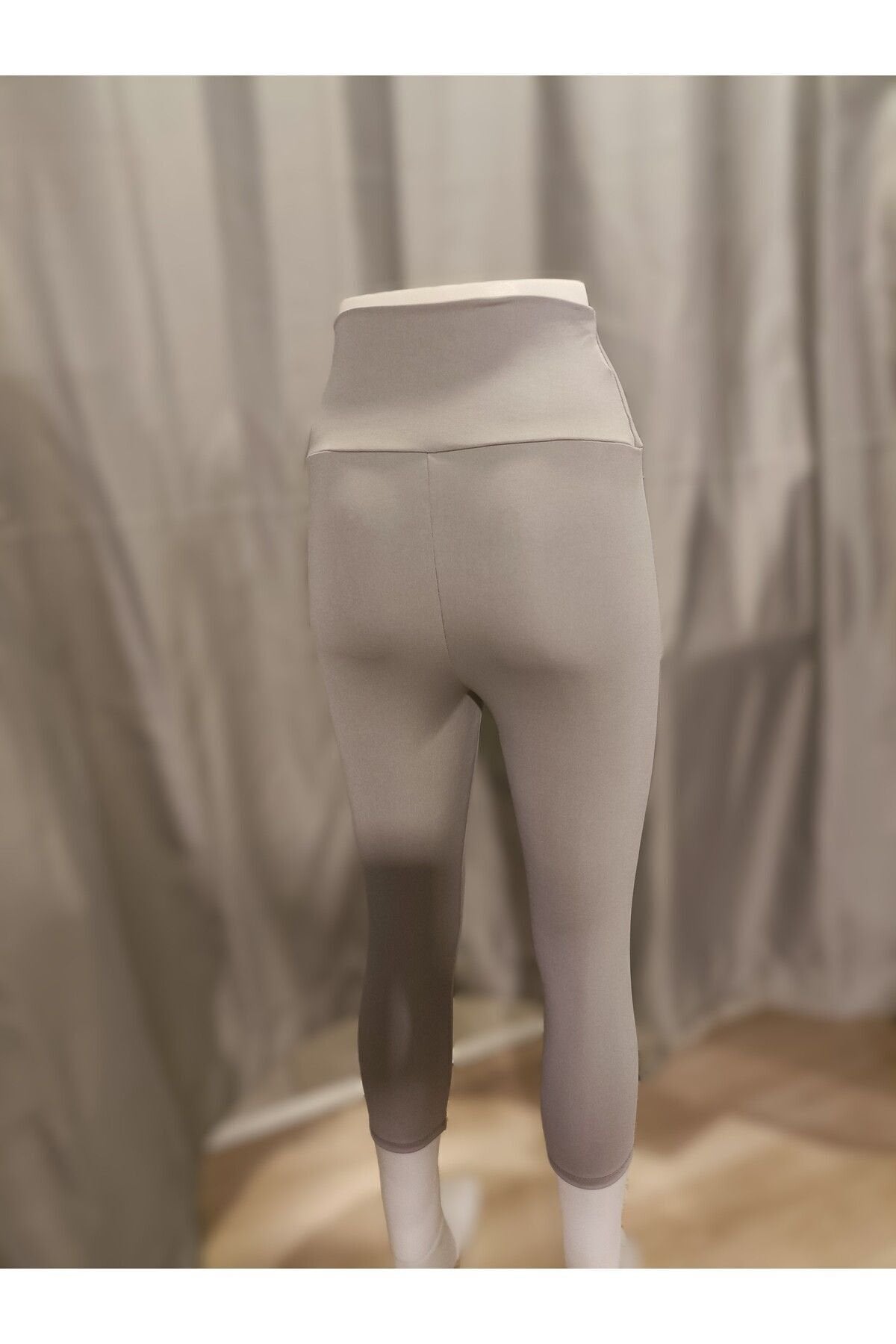 İnce Kapri Tayt Toparlayıcı Yüksel Bel Light Gri Renk