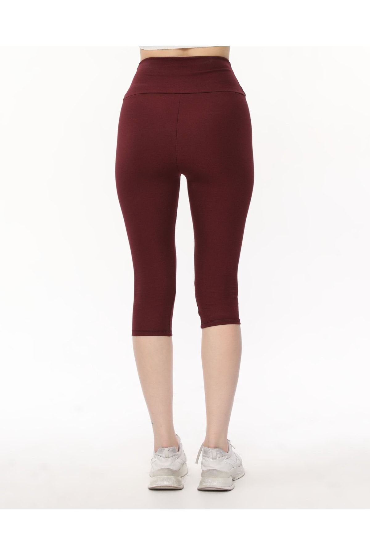 Interlok Streç Tayt Kapri Yüksel Bel