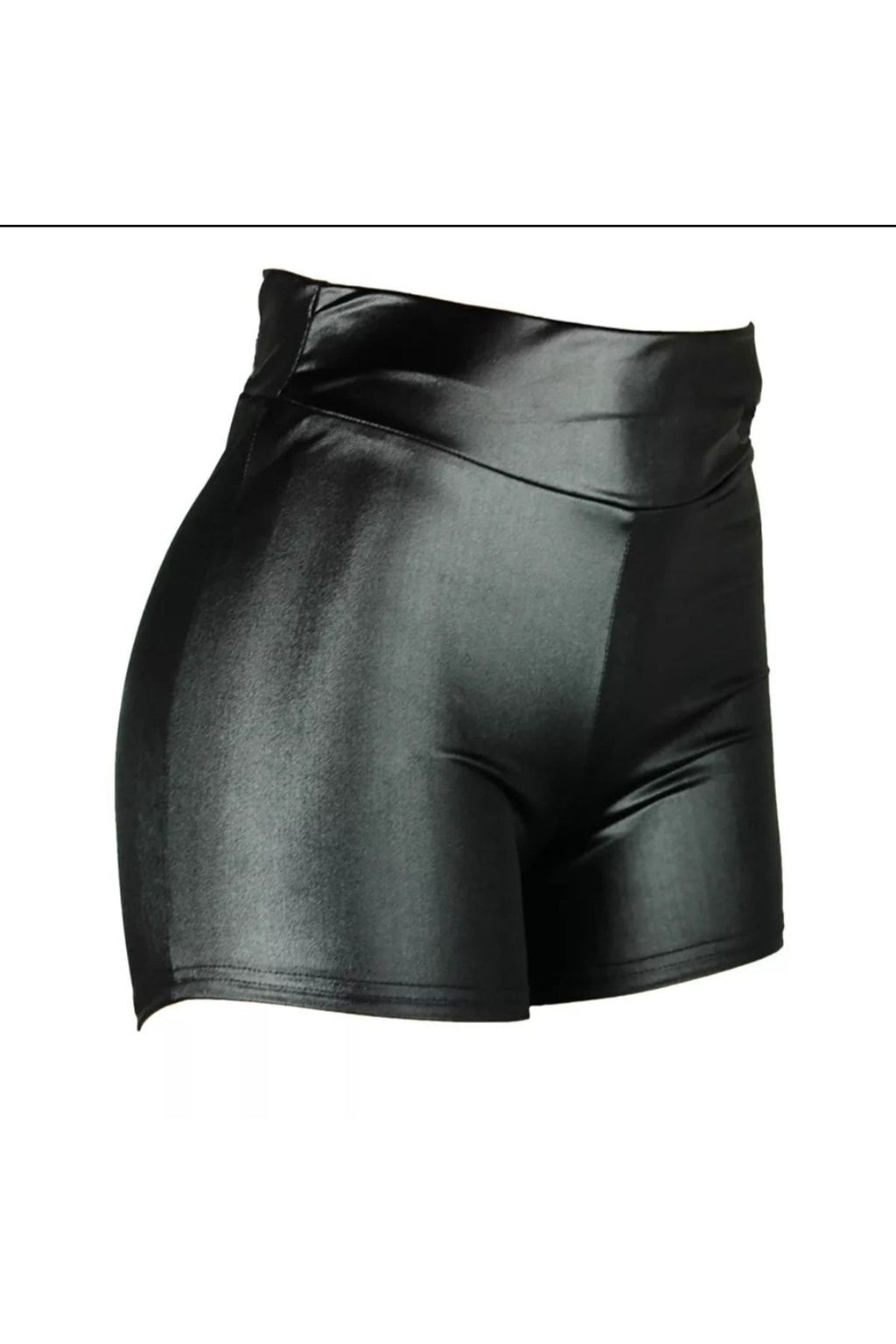 Deri Kısa Şort Arkası Büzgülü Siyah Renk