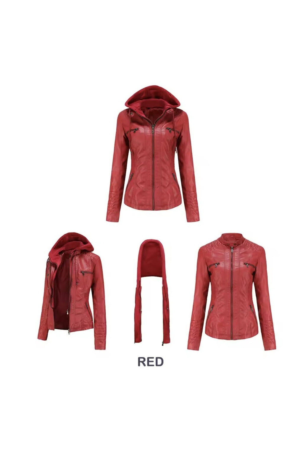 Kadın Ceket Hakiki Kuzu Derisi Kapüşonlu