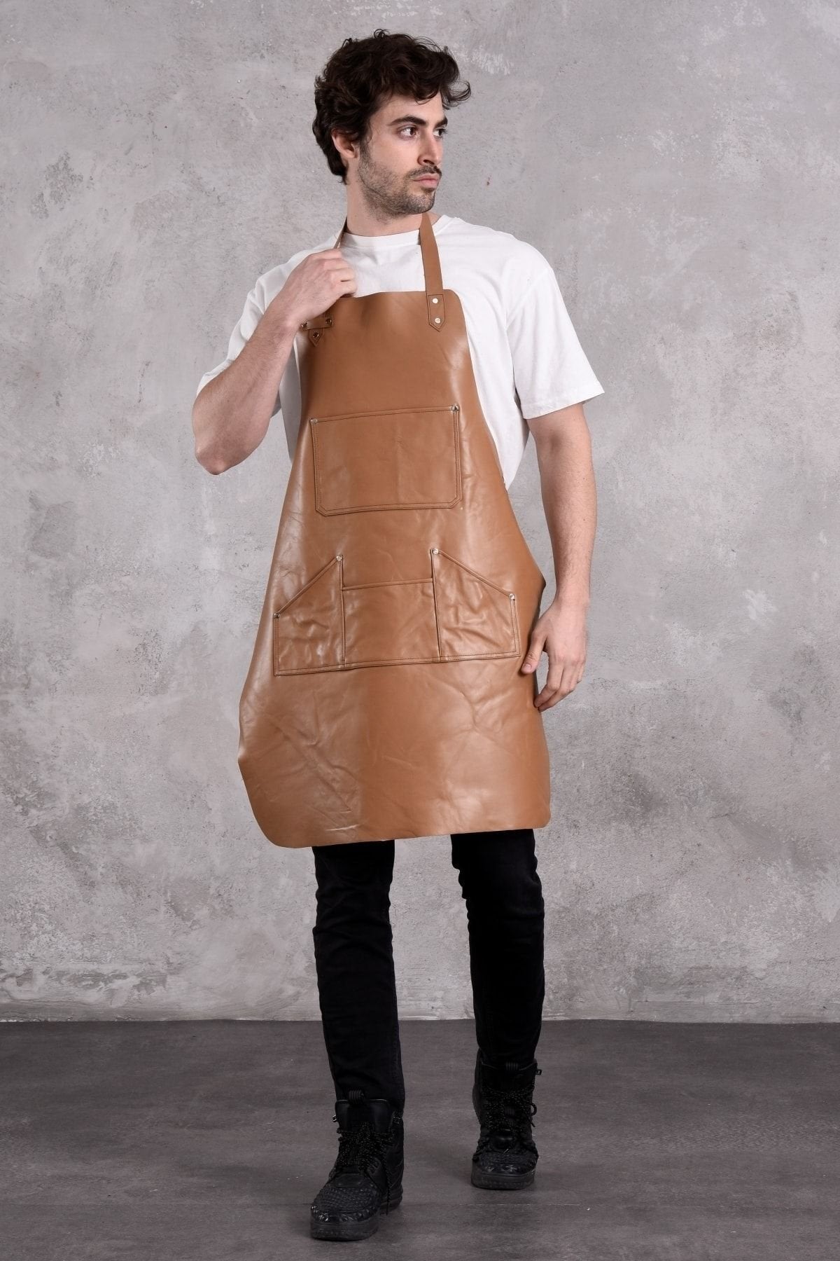Dana Derisi Önlük Taba Renk Erkek