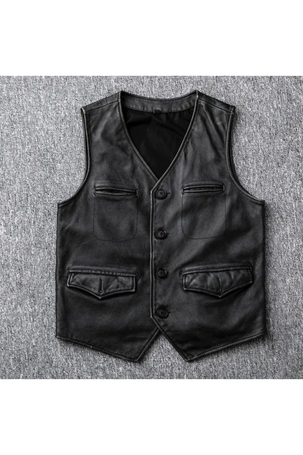 Hakiki kuzu derisi kapaklı yelek