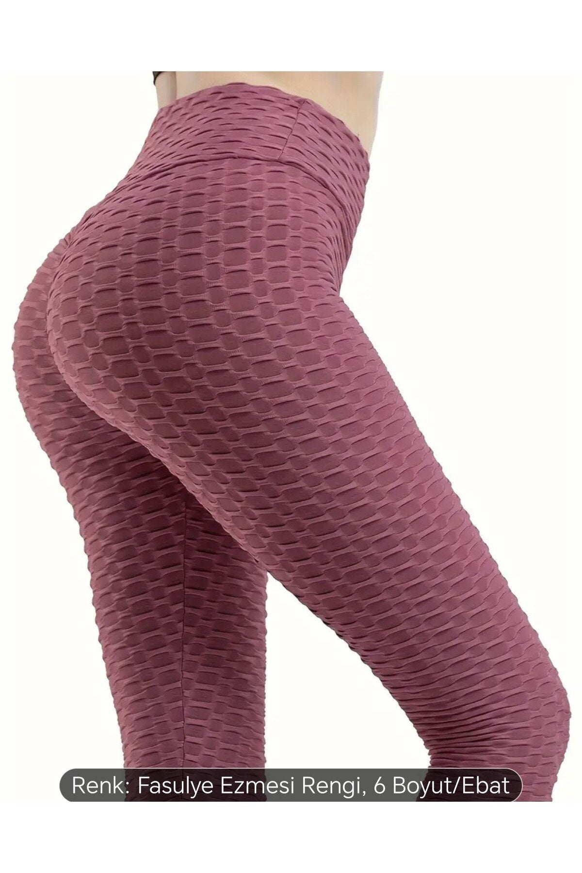 Pilates Egzersiz Fitness Spor Tayt Yüksek Bel Arkası Büzgülü