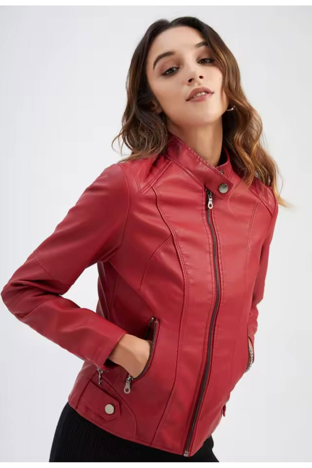 Hakiki deri Kadın spor ceket