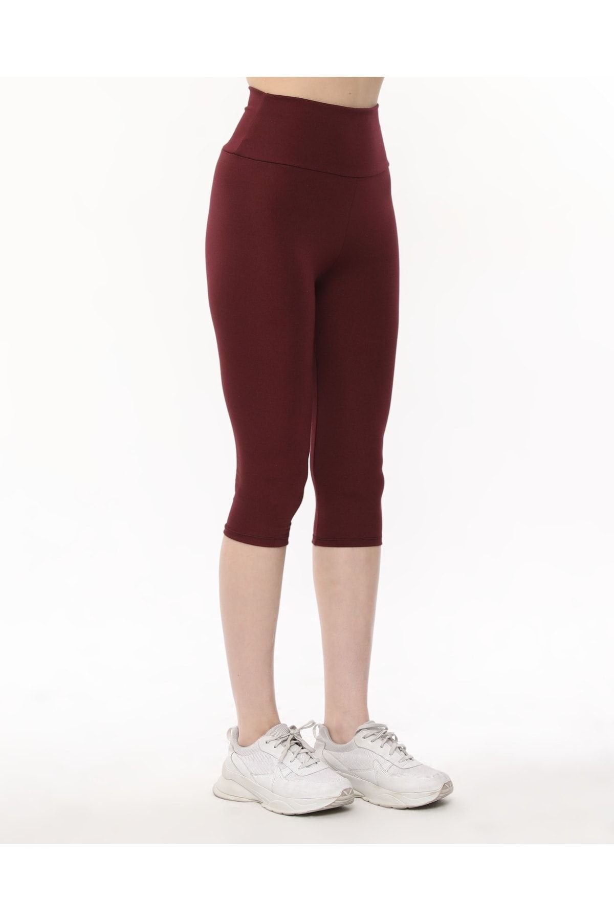 Interlok Streç Tayt Kapri Yüksel Bel