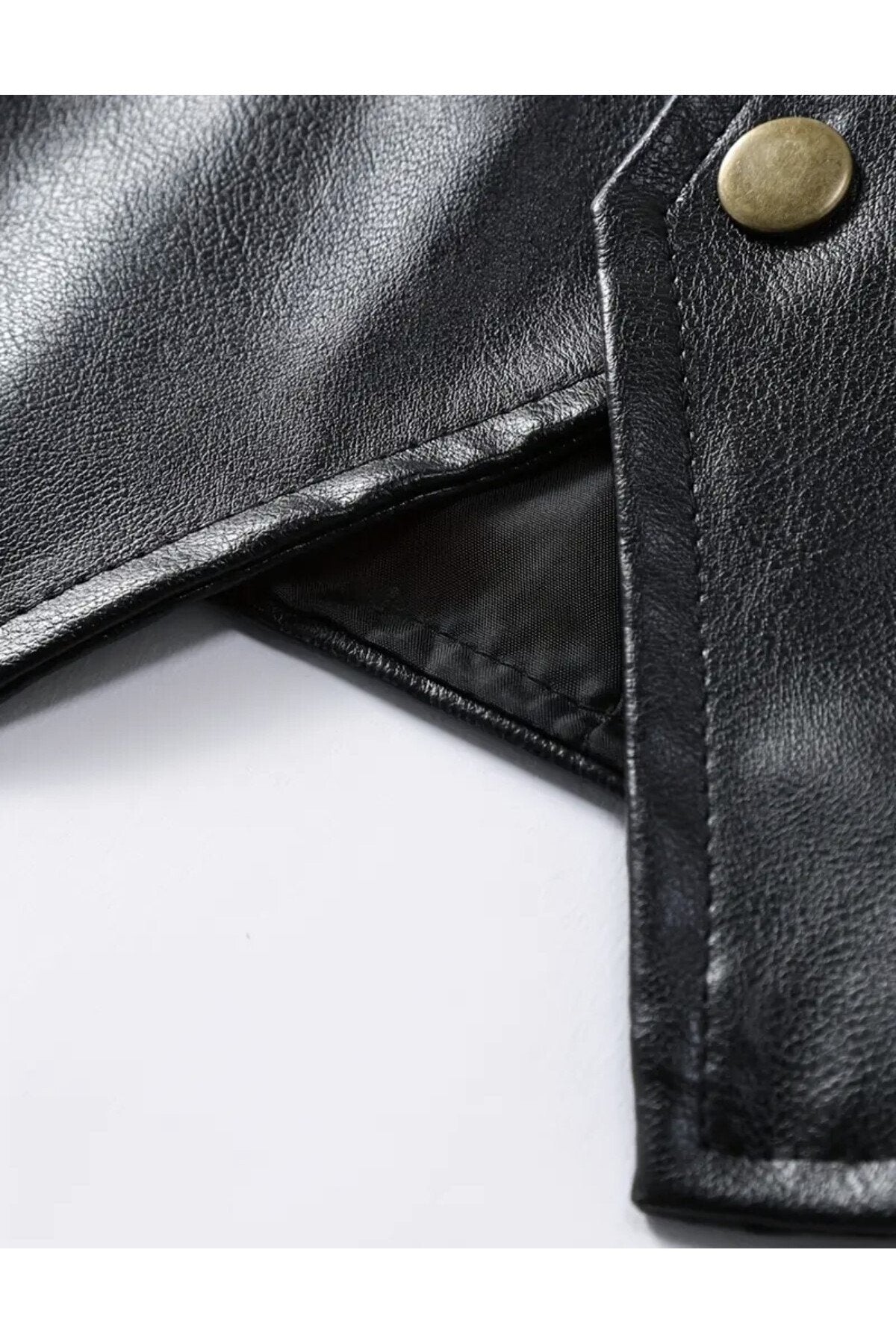 Zik Çıt Çıt Kapamalı Hakiki Deri Yelek