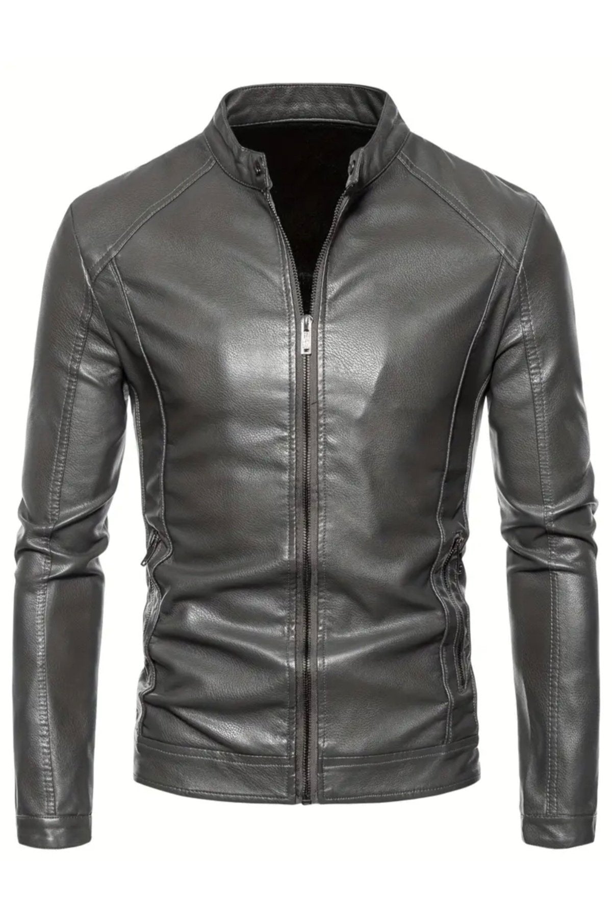 Hakiki Kuzu Derisi Spor Slim Fit Gri Renk Ceket