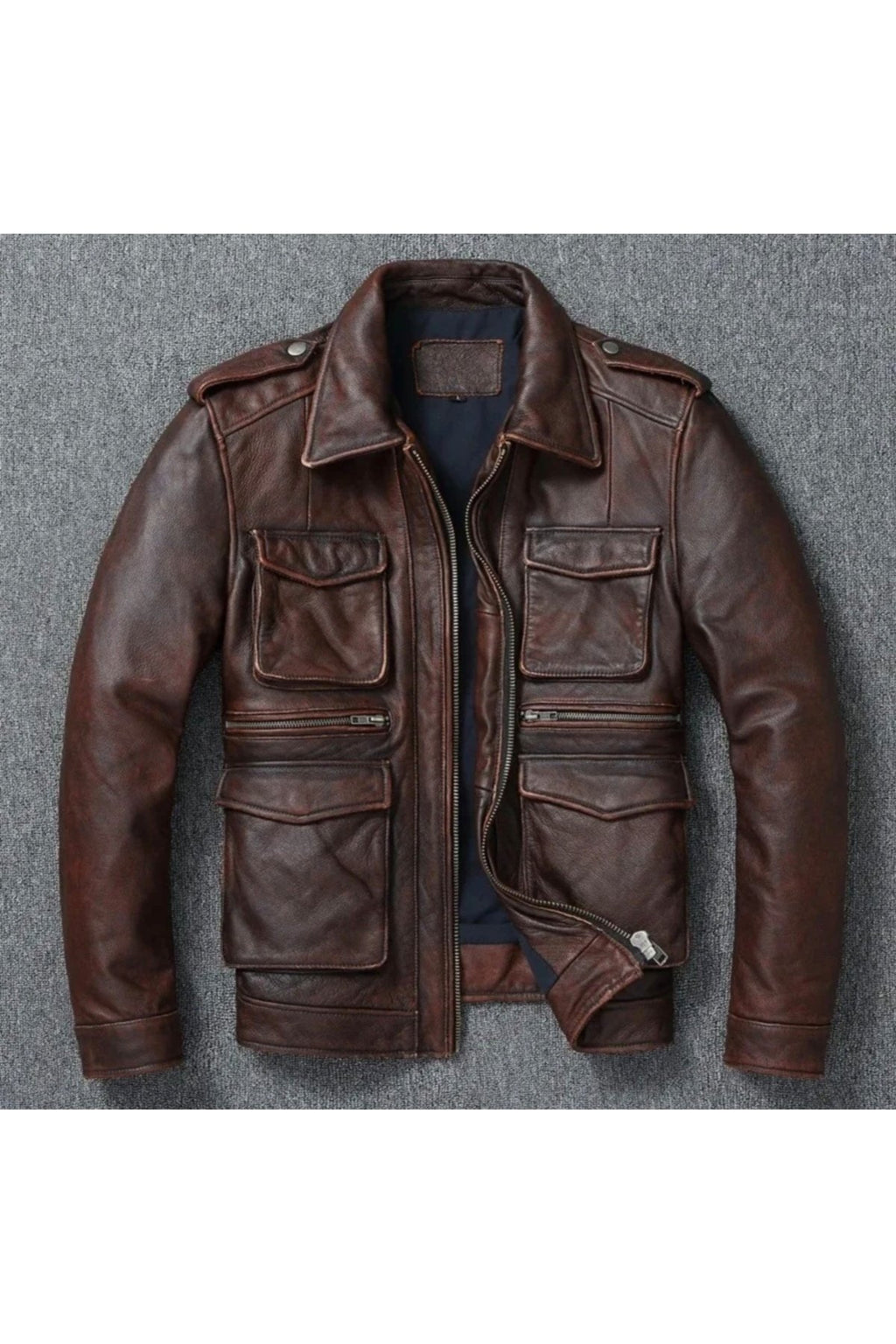 Eskitme Silme Hakiki Koyun Derisi Ceket Tarzı Mont