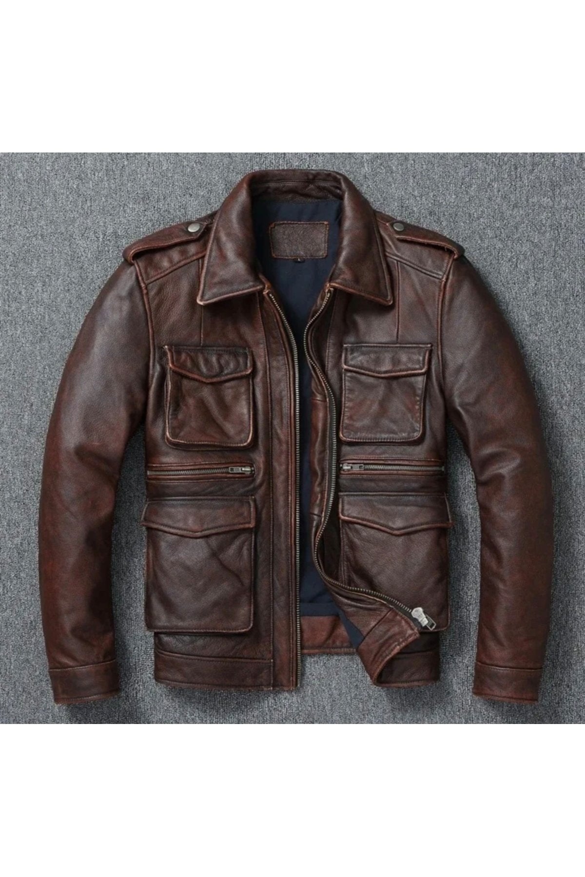Eskitme Silme Hakiki Koyun Derisi Ceket Tarzı Mont