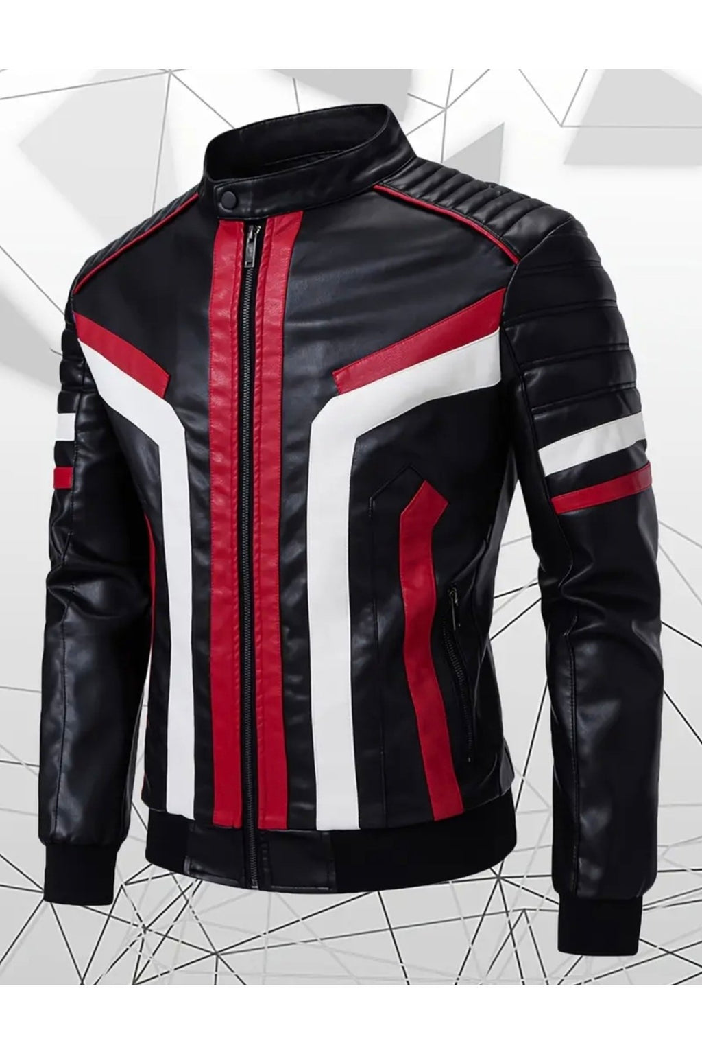 Renk Blok Tanımlı Spor Hakiki Deri Mont