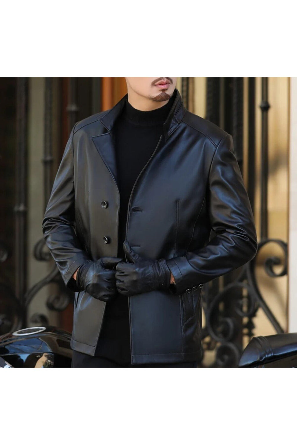 Kalın Hakiki Dana derisi Ceket tarzı mont