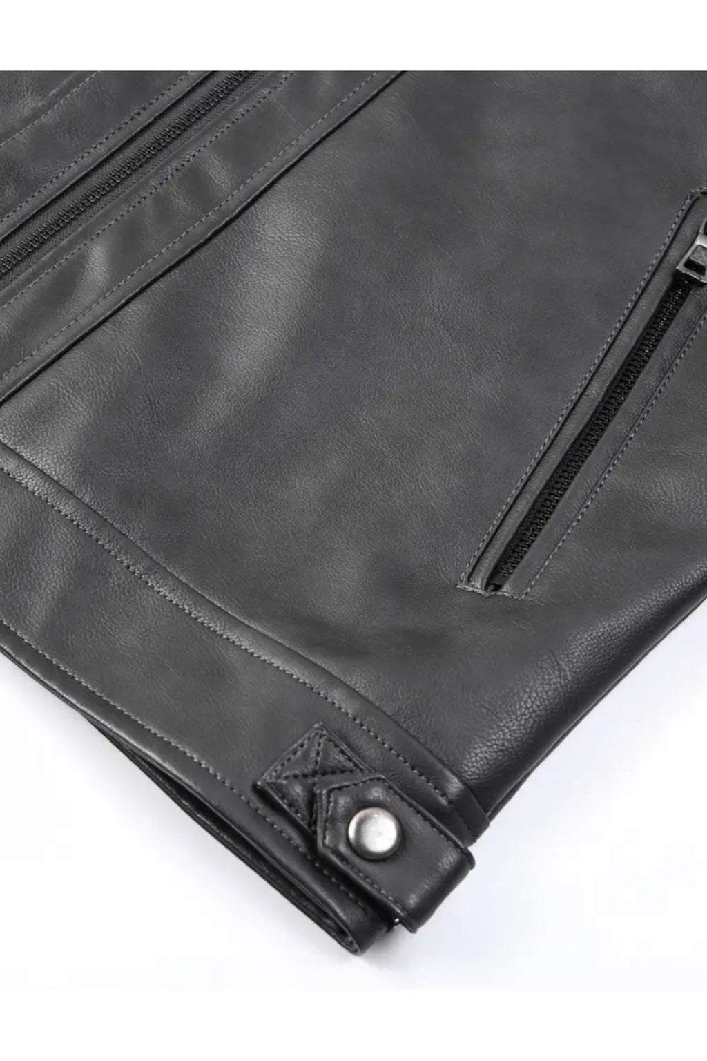 Omuzları Kapitone Dikiş Detaylı Hakim Yaka Hakiki Deri Mont