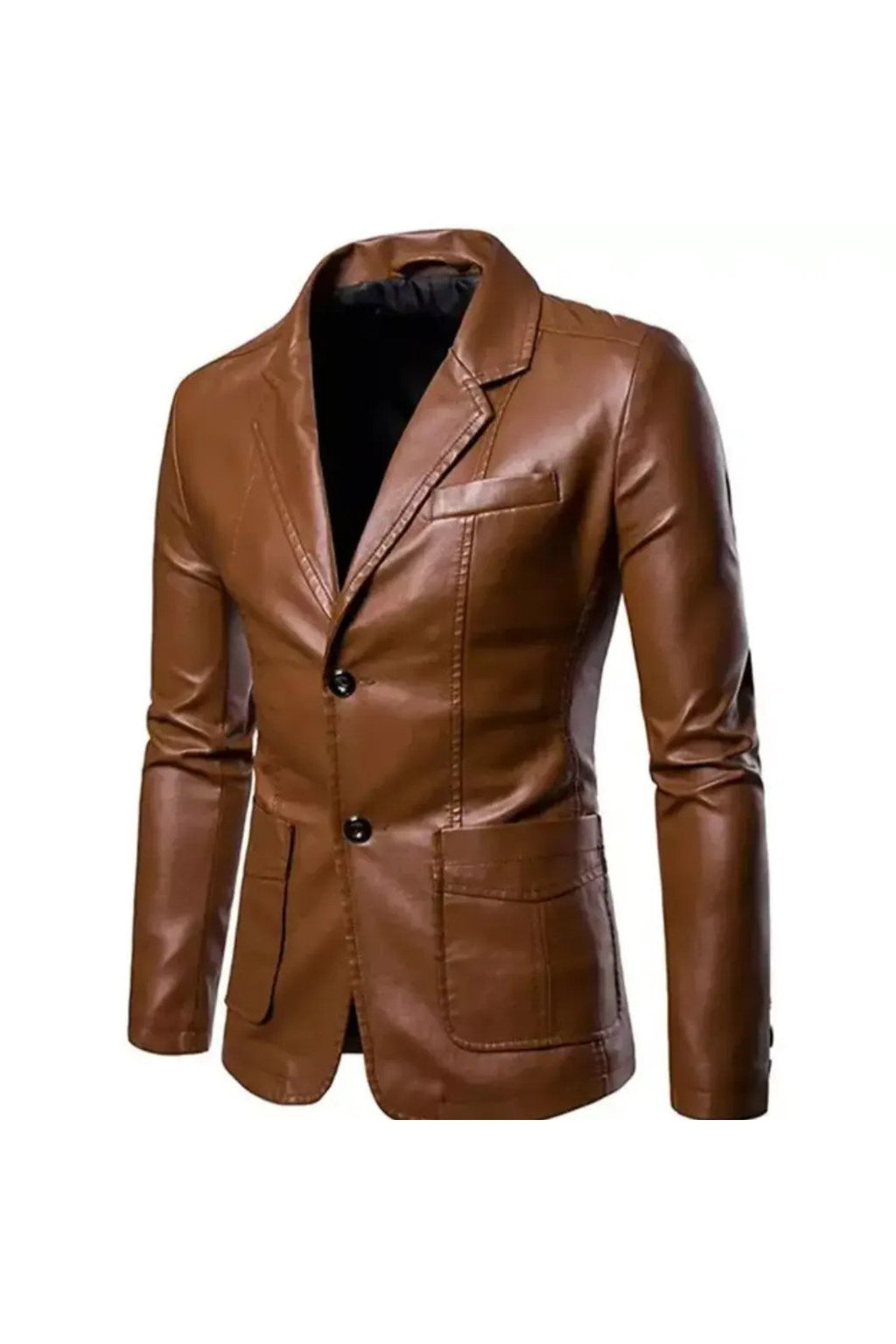 Hakiki deri Klasik ceket kruvaze çift düğmeli