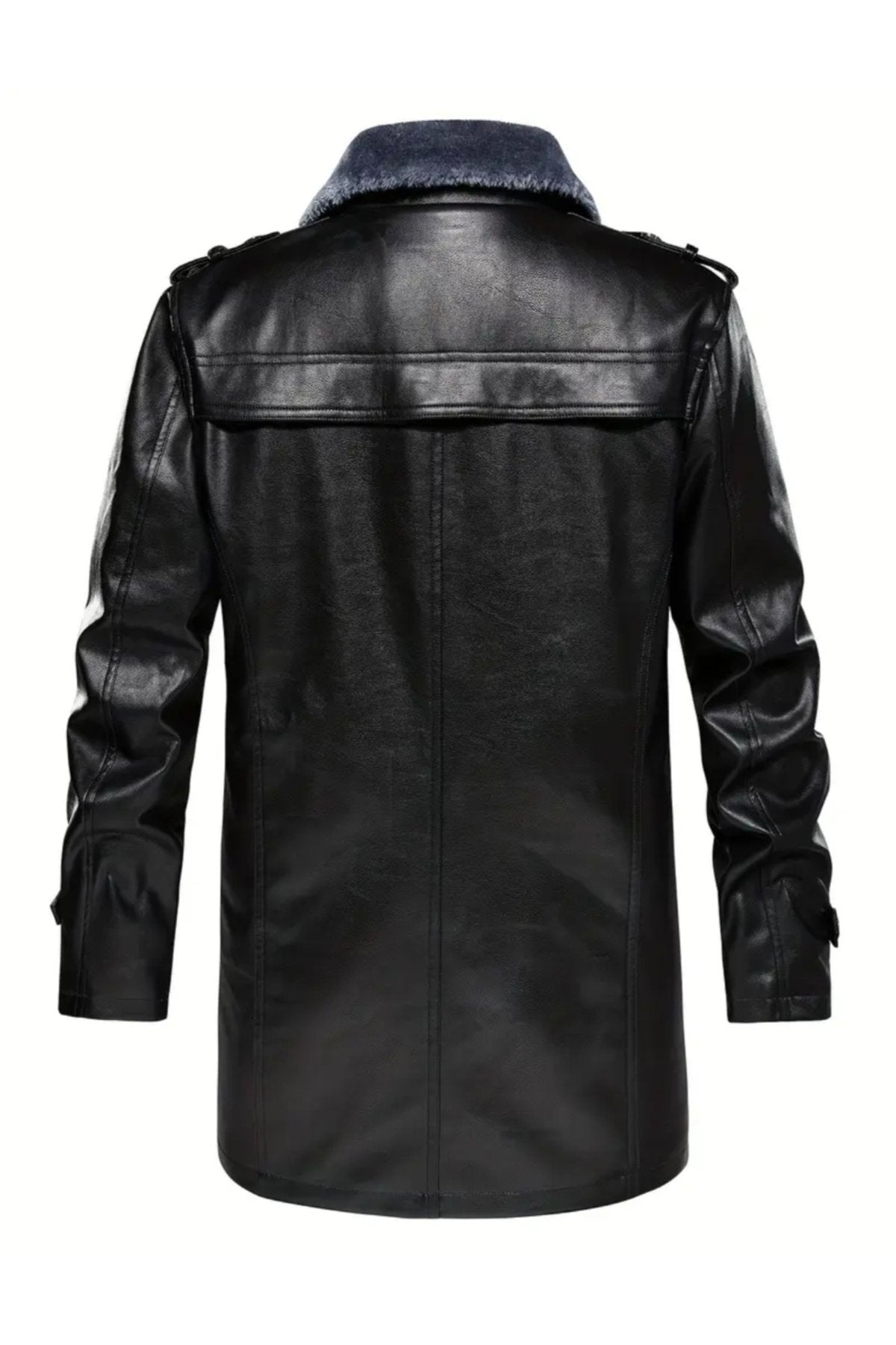 Apoletli Hakiki Koyun Derisi Uzun Kaban Kürklü ve Kürklü Yaka