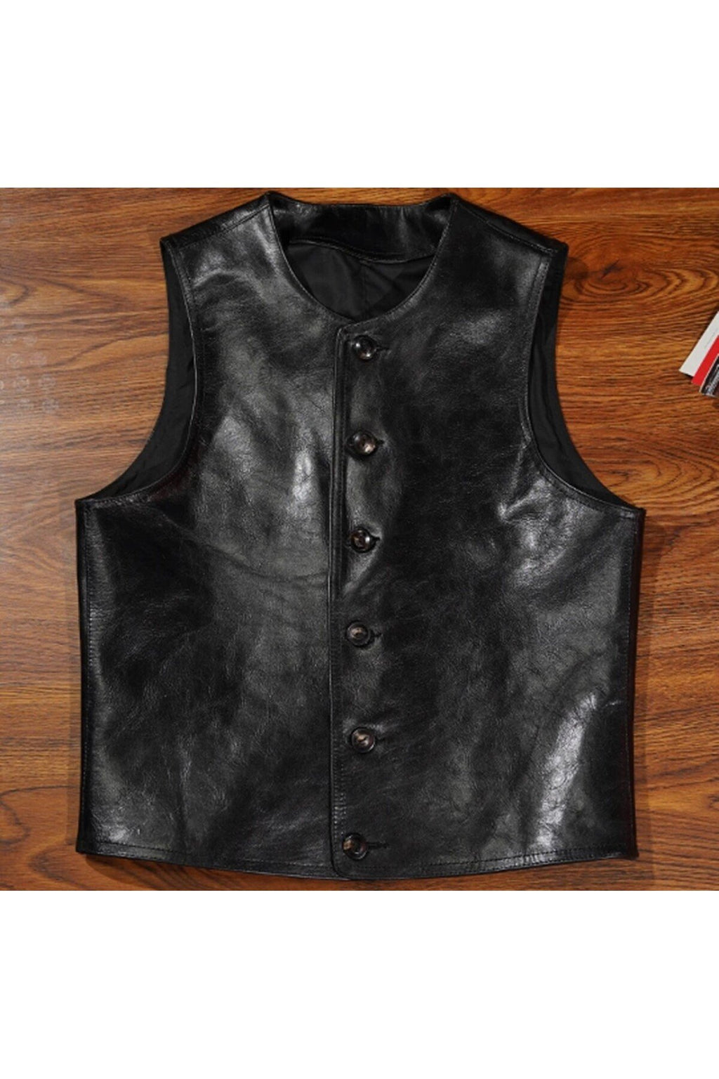 Kalın Dana derisi zik yelek dış yanlarda cep yok; içerde sağlı sollu cepler mevcuttur,