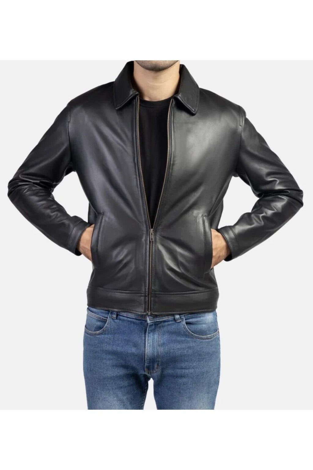 Prof Model Gömlek Yaka Hakiki Kuzu Zik Deri Spor Düz Ceket