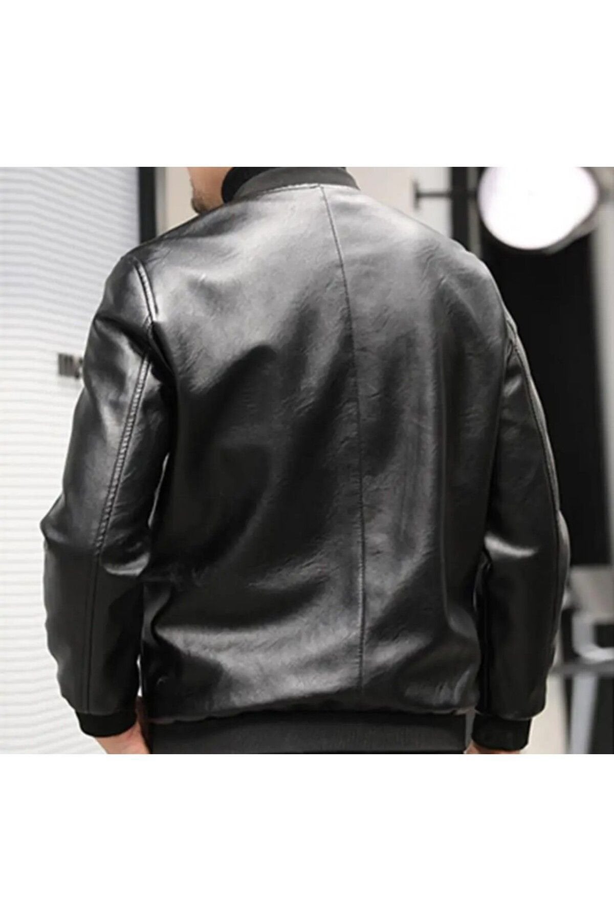 Hakiki Deri Beyzbol erkek Spor Ceket