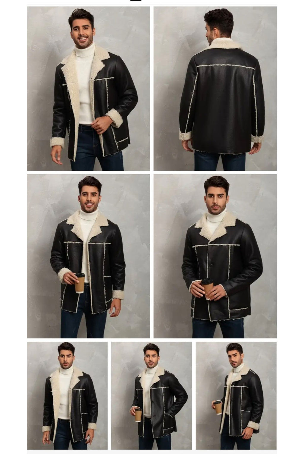 Dış Dikiş Yerleri ve İçi Kürklü Hakiki Deri Uzun Kaban Kışlık Erkek