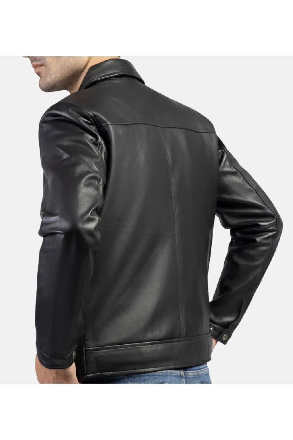 Prof Model Gömlek Yaka Hakiki Kuzu Zik Deri Spor Düz Ceket