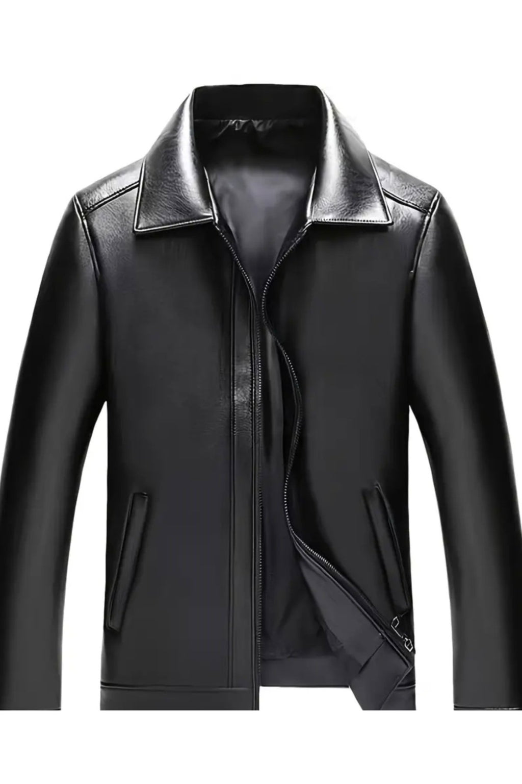 Hakiki Kalın Dana Derisi,Gömlek Yaka Mont Kaban