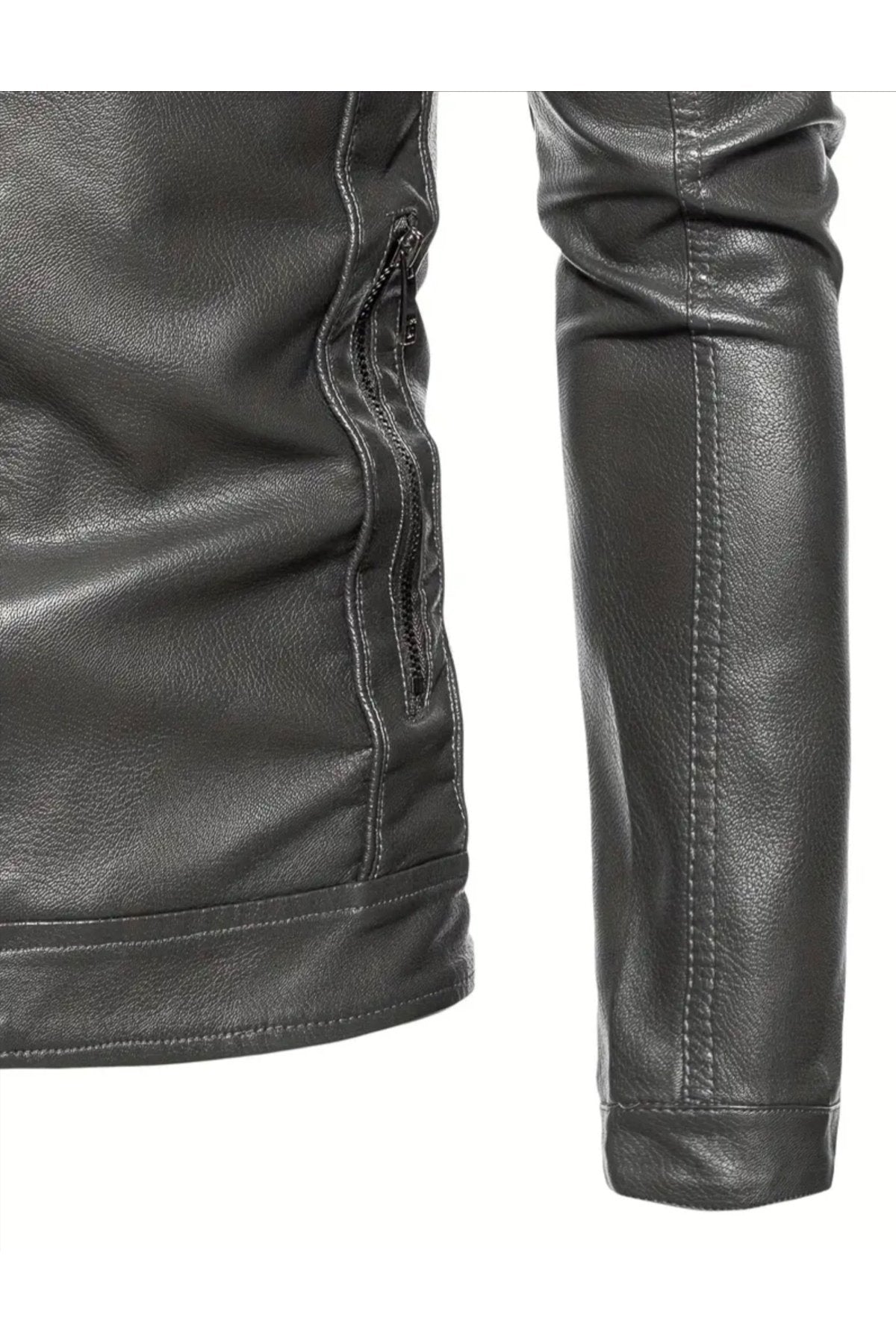 Hakiki Kuzu Derisi Spor Slim Fit Gri Renk Ceket