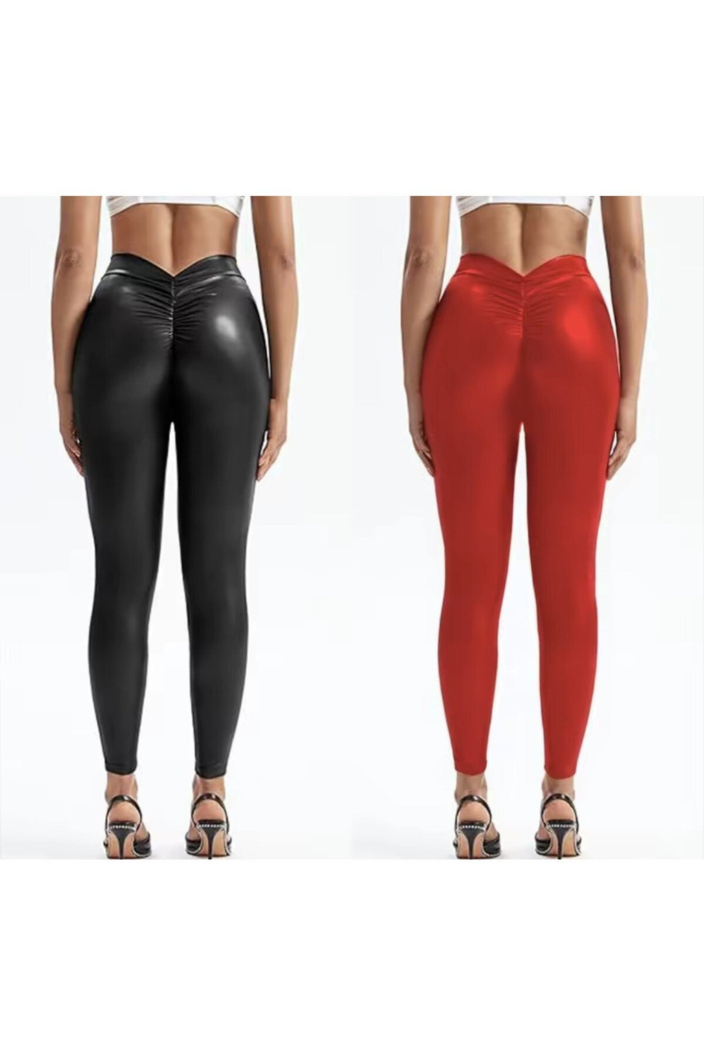 Arkası büzgülü deri tayt fitness,gece,party,gündelik,gösteri,spor lastik belli