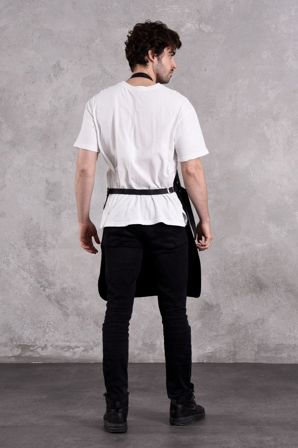 Dana Derisi Önlük Siyah Renk Erkek