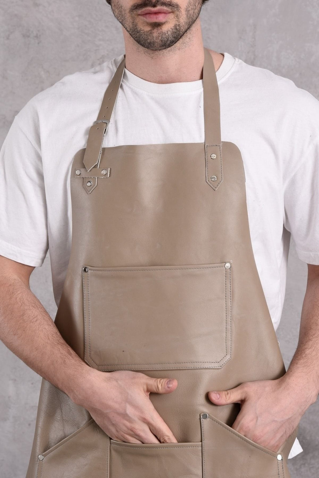 Dana Derisi Önlük Gri Renk Erkek