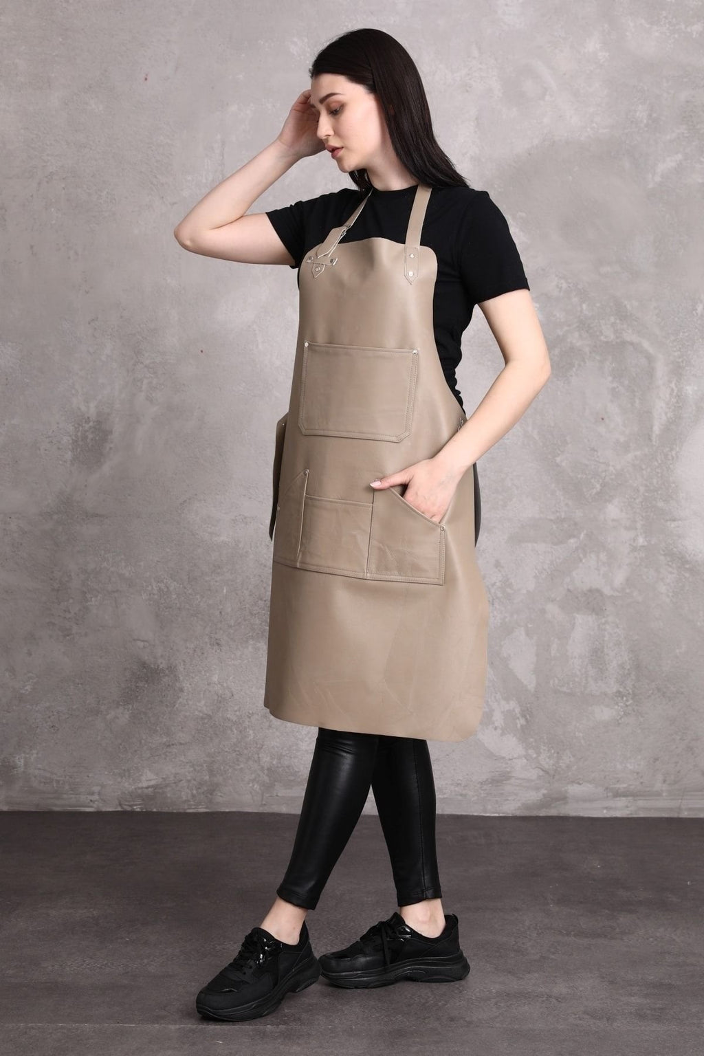 Dana Derisi Önlük Gri Renk