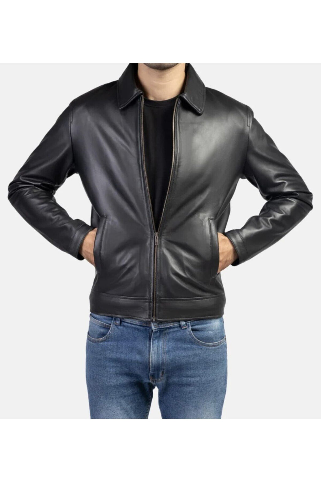 Prof Model Gömlek Yaka Hakiki Kuzu Zik Deri Spor Düz Ceket