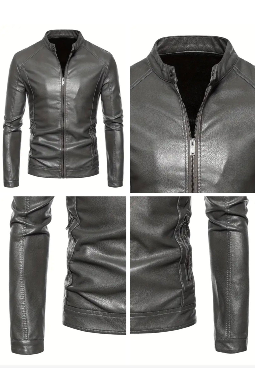 Hakiki Kuzu Derisi Spor Slim Fit Gri Renk Ceket