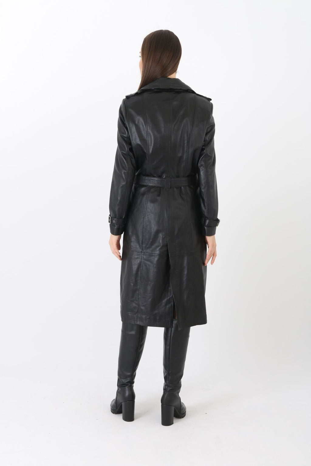 Hakiki deri pardesü siyah renk