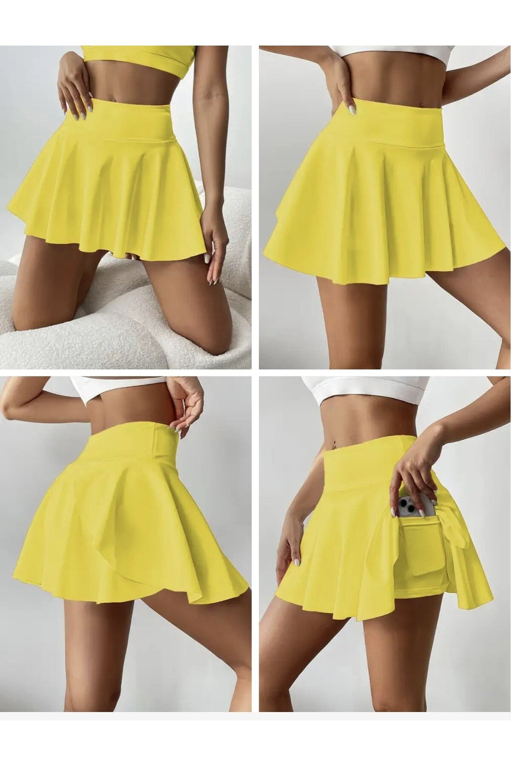 Şortlu Etek Yüksek Bel Mayo Altı