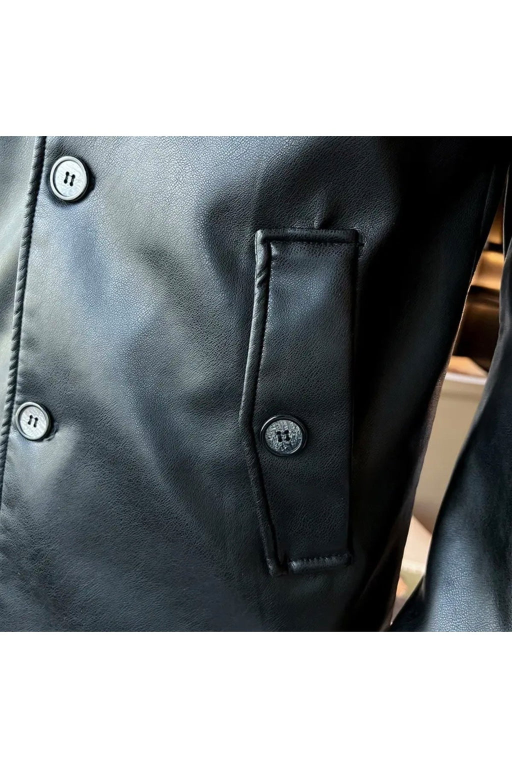 Trençkot Hakiki Kuzu Derisi düğme kapamalı