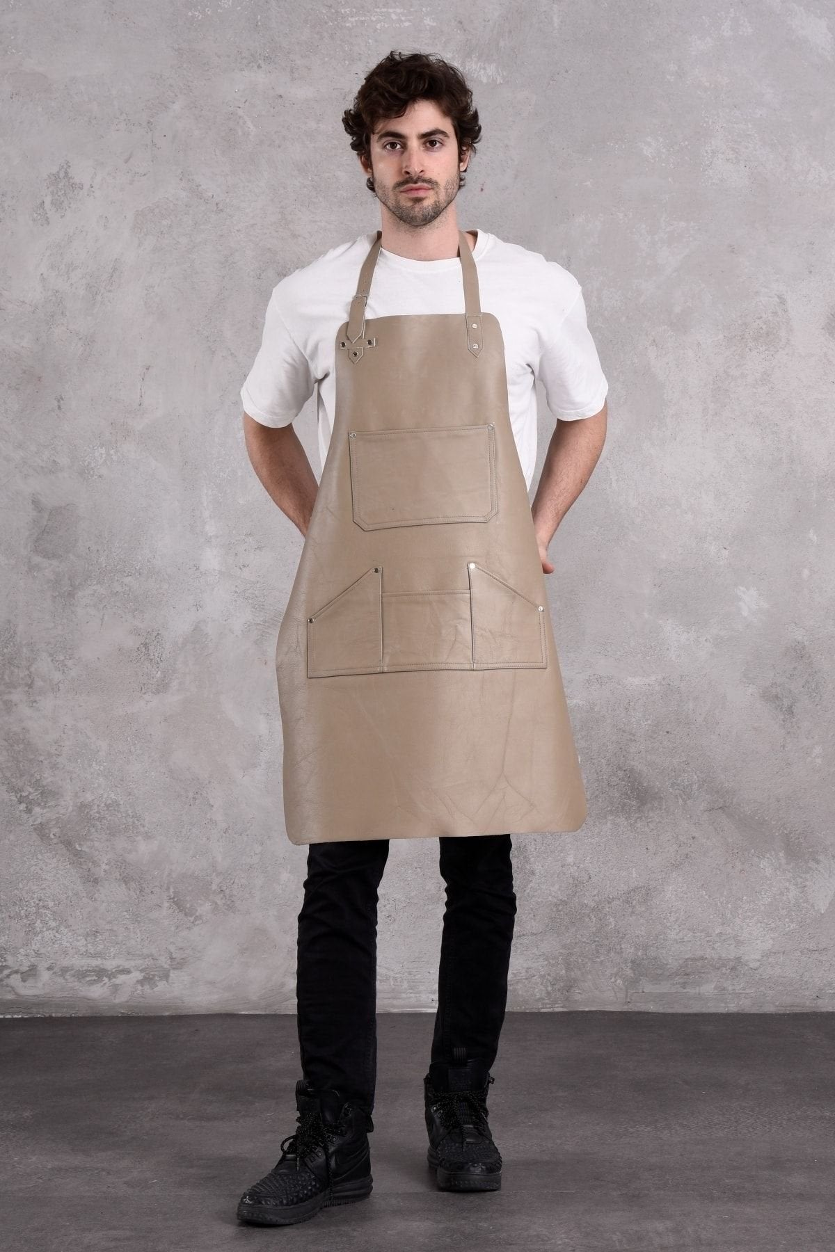 Dana Derisi Önlük Gri Renk Erkek